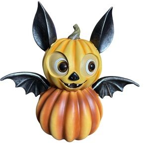 NEW Spooky HALLOWEEN Pumpkin Bat Home Decor Winged Batty Vampire TJ Maxx 🇺🇸 USA
